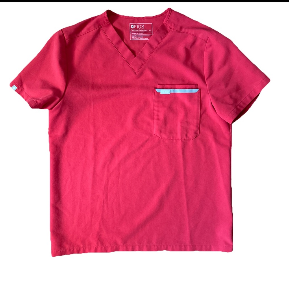 Figs Technical Collection Set  Medium Pants Top Coral Pink Hibiscus - Picture 3 of 6